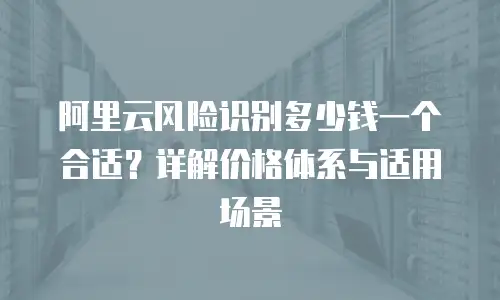 阿里云风险识别多少钱一个合适？详解价格体系与适用场景