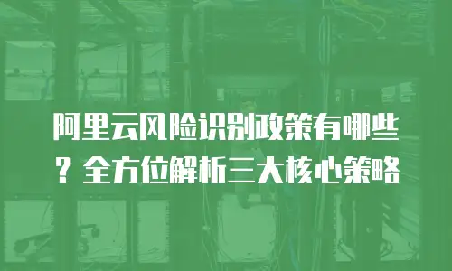 阿里云风险识别政策有哪些？全方位解析三大核心策略