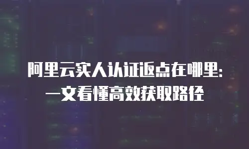 阿里云实人认证返点在哪里：一文看懂高效获取路径