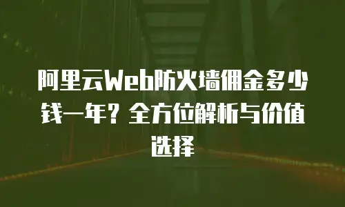 阿里云Web防火墙佣金多少钱一年？全方位解析与价值选择