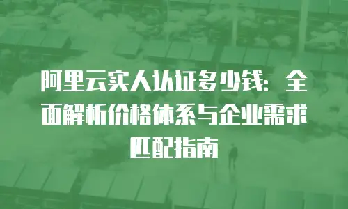 阿里云实人认证多少钱：全面解析价格体系与企业需求匹配指南