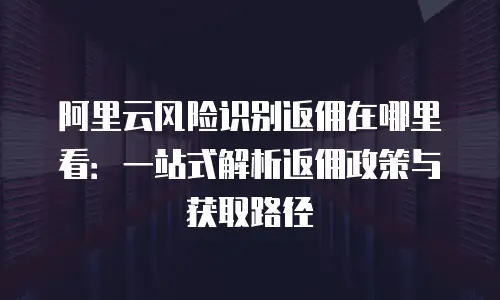 阿里云风险识别返佣在哪里看：一站式解析返佣政策与获取路径