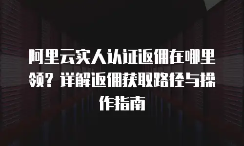 阿里云实人认证返佣在哪里领？详解返佣获取路径与操作指南