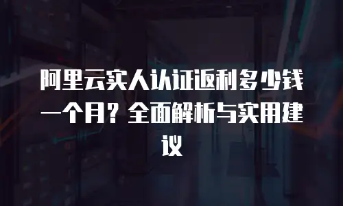 阿里云实人认证返利多少钱一个月？全面解析与实用建议