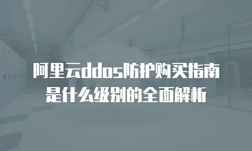 阿里云ddos防护购买指南是什么级别的全面解析