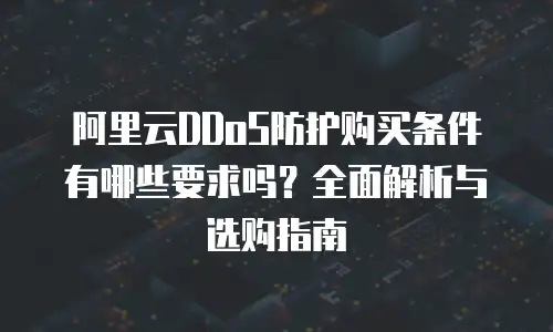 阿里云DDoS防护购买条件有哪些要求吗？全面解析与选购指南