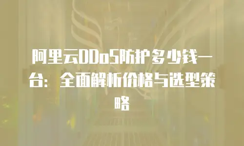 阿里云DDoS防护多少钱一台：全面解析价格与选型策略