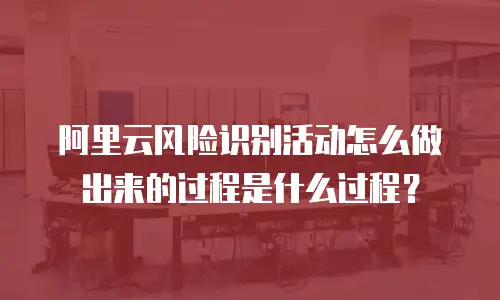 阿里云风险识别活动怎么做出来的过程是什么过程？
