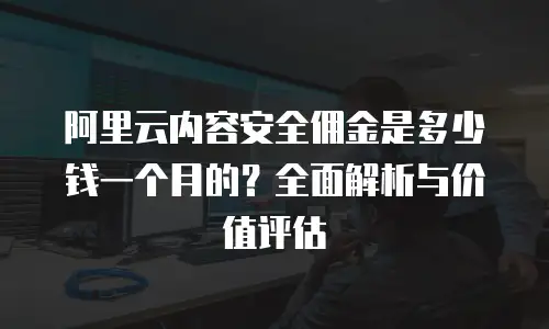 阿里云内容安全佣金是多少钱一个月的？全面解析与价值评估
