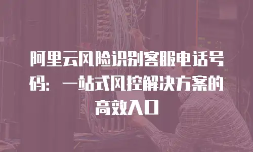 阿里云风险识别客服电话号码：一站式风控解决方案的高效入口