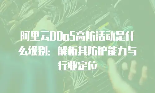 阿里云DDoS高防活动是什么级别：解析其防护能力与行业定位
