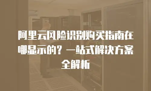 阿里云风险识别购买指南在哪显示的？一站式解决方案全解析