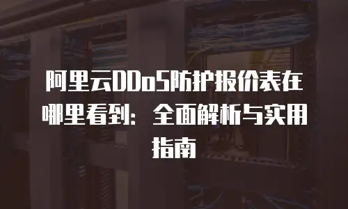 阿里云DDoS防护报价表在哪里看到：全面解析与实用指南