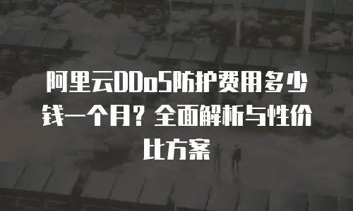 阿里云DDoS防护费用多少钱一个月？全面解析与性价比方案