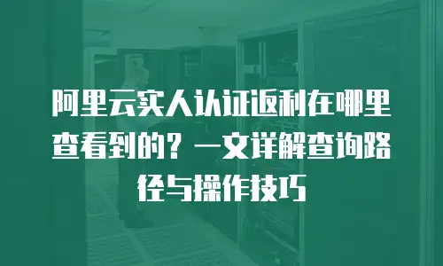 阿里云实人认证返利在哪里查看到的？一文详解查询路径与操作技巧