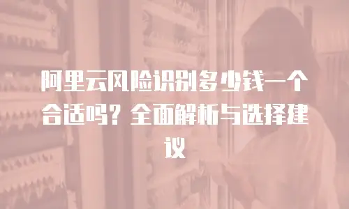 阿里云风险识别多少钱一个合适吗？全面解析与选择建议