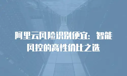 阿里云风险识别便宜：智能风控的高性价比之选