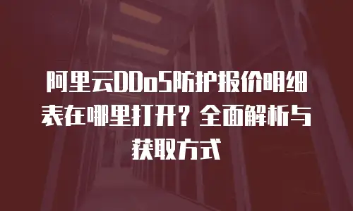 阿里云DDoS防护报价明细表在哪里打开？全面解析与获取方式