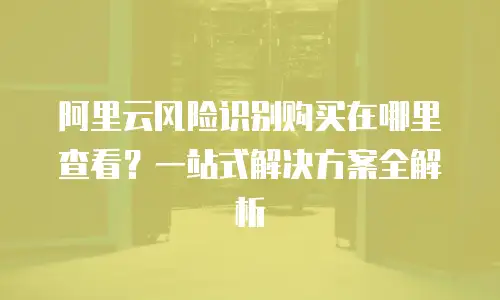 阿里云风险识别购买在哪里查看？一站式解决方案全解析
