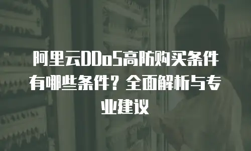 阿里云DDoS高防购买条件有哪些条件？全面解析与专业建议