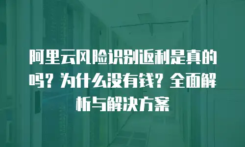阿里云风险识别返利是真的吗？为什么没有钱？全面解析与解决方案