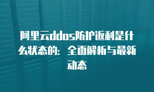 阿里云ddos防护返利是什么状态的：全面解析与最新动态