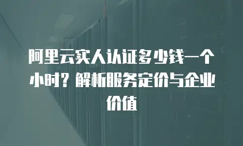 阿里云实人认证多少钱一个小时？解析服务定价与企业价值