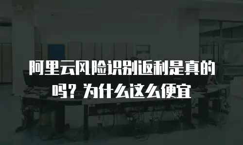 阿里云风险识别返利是真的吗？为什么这么便宜