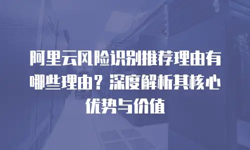 阿里云风险识别推荐理由有哪些理由？深度解析其核心优势与价值