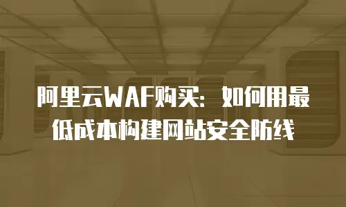 阿里云WAF购买：如何用最低成本构建网站安全防线