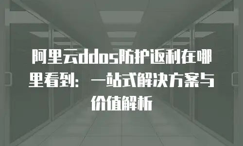 阿里云ddos防护返利在哪里看到：一站式解决方案与价值解析