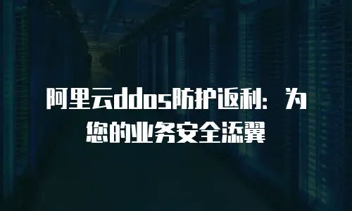 阿里云ddos防护返利：为您的业务安全添翼