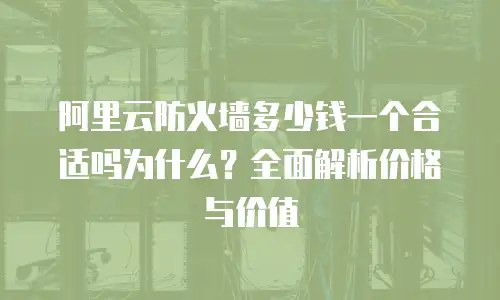阿里云防火墙多少钱一个合适吗为什么？全面解析价格与价值