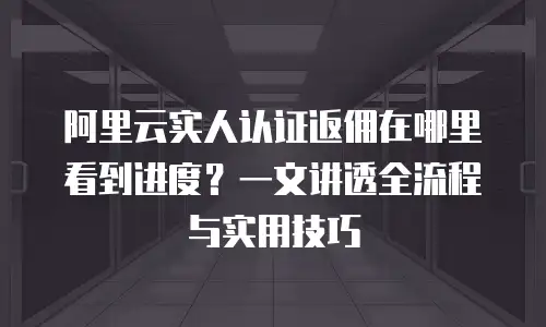 阿里云实人认证返佣在哪里看到进度？一文讲透全流程与实用技巧