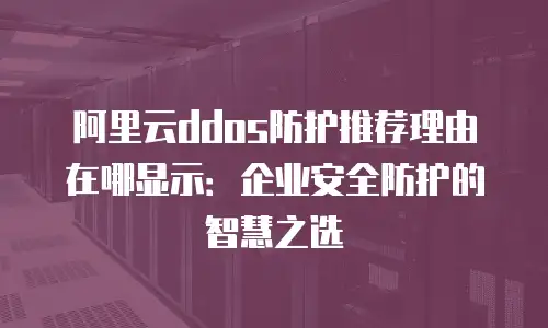 阿里云ddos防护推荐理由在哪显示：企业安全防护的智慧之选