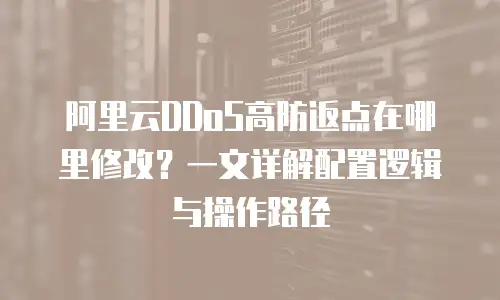 阿里云DDoS高防返点在哪里修改？一文详解配置逻辑与操作路径