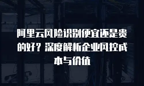 阿里云风险识别便宜还是贵的好？深度解析企业风控成本与价值