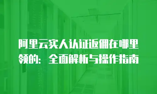 阿里云实人认证返佣在哪里领的：全面解析与操作指南