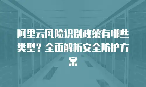 阿里云风险识别政策有哪些类型？全面解析安全防护方案