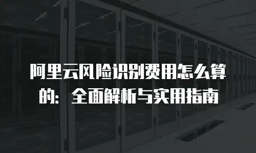 阿里云风险识别费用怎么算的：全面解析与实用指南