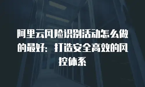 阿里云风险识别活动怎么做的最好：打造安全高效的风控体系