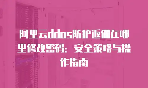 阿里云ddos防护返佣在哪里修改密码：安全策略与操作指南