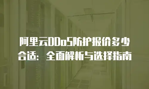 阿里云DDoS防护报价多少合适：全面解析与选择指南