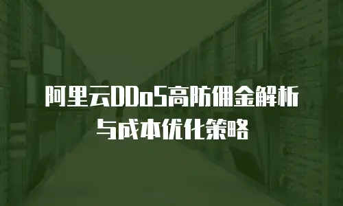 阿里云DDoS高防佣金解析与成本优化策略