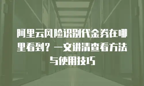 阿里云风险识别代金券在哪里看到？一文讲清查看方法与使用技巧