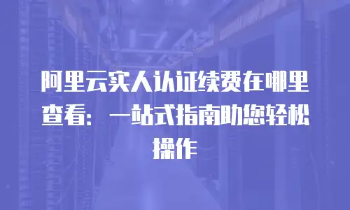 阿里云实人认证续费在哪里查看：一站式指南助您轻松操作