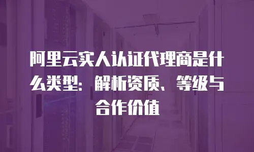 阿里云实人认证代理商是什么类型：解析资质、等级与合作价值