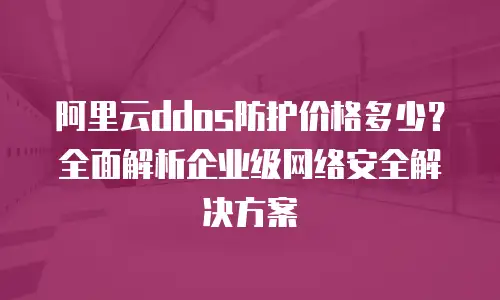 阿里云ddos防护价格多少？全面解析企业级网络安全解决方案