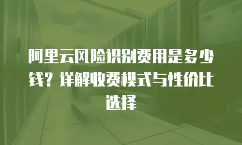 阿里云风险识别费用是多少钱？详解收费模式与性价比选择