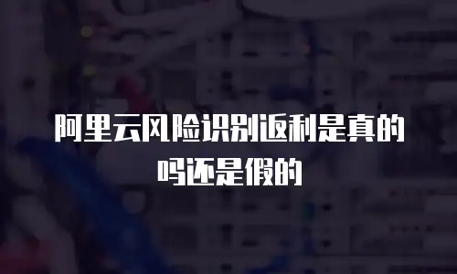阿里云风险识别返利是真的吗还是假的